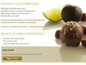 Godiva chocolate club website